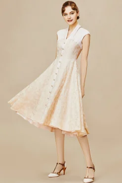 BABEYOND Dresses|Embroidered Floral Cap Sleeve Dress