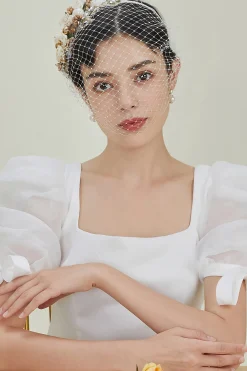 BABEYOND Headpieces & Fascinators|Flowery Tea Party Veil Fascinator