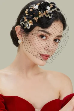 BABEYOND Headpieces & Fascinators|Flowery Tea Party Veil Fascinator