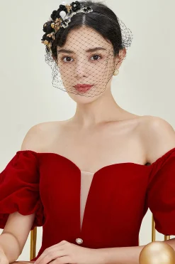 BABEYOND Headpieces & Fascinators|Flowery Tea Party Veil Fascinator