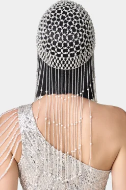 BABEYOND Headpieces & Fascinators|Fully Beaded Pearl Flapper Tassel Cap
