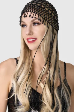 BABEYOND Headpieces & Fascinators|Fully Beaded Pearl Flapper Tassel Cap