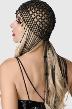 BABEYOND Headpieces & Fascinators|Fully Beaded Pearl Flapper Tassel Cap
