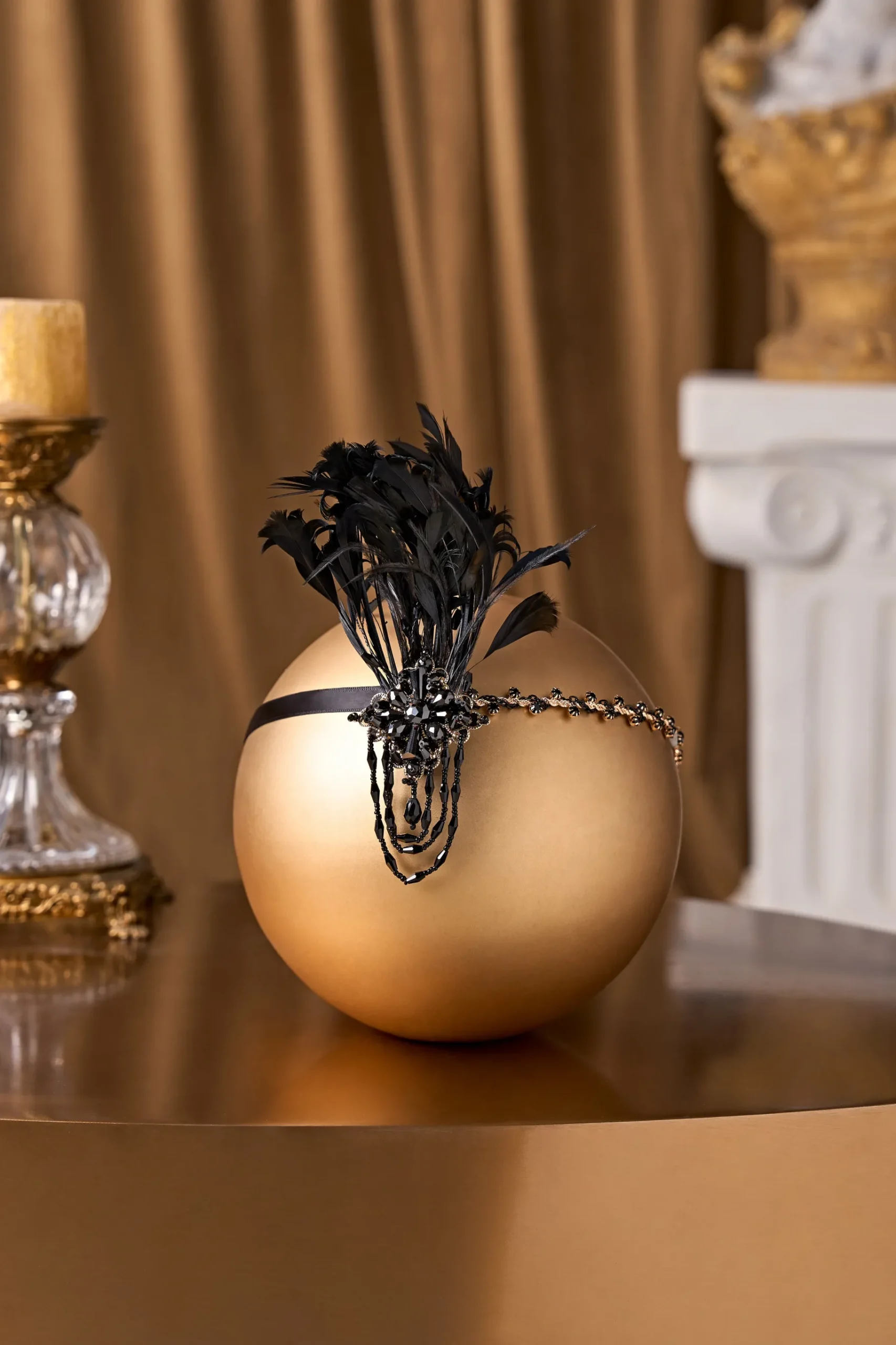 BABEYOND Headpieces & Fascinators|Gorgeous Beaded Feather Headband Black