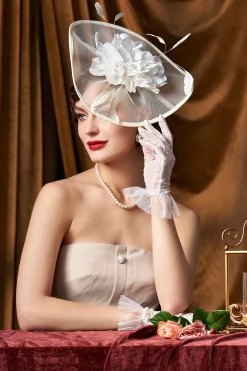 BABEYOND Headpieces & Fascinators|Irregular Brim Floral Feather Fascinator