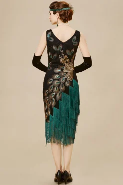 BABEYOND Dresses|Irregular Tassel Hem Peacock Dress