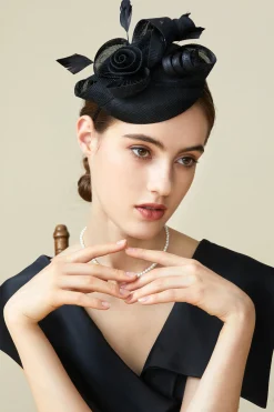 BABEYOND Headpieces & Fascinators|Lofty Pillbox Rose Fascinator