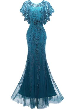 BABEYOND Dresses|Mermaid Sequin Bodycon Gown Dress Blue