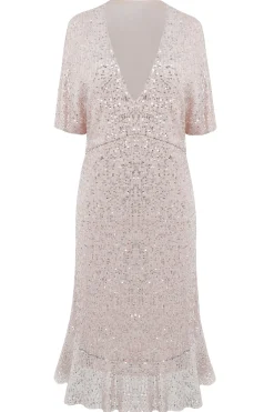 BABEYOND Dresses|Mermaid Sequin V Neck Bodycon Dress Pink