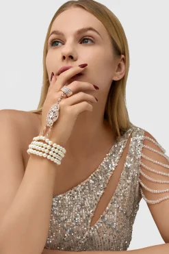BABEYOND Jewelry|Multi Strand Pearl Bracelet Ring Set