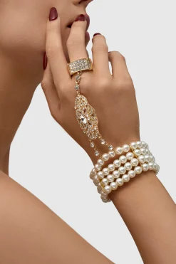 BABEYOND Jewelry|Multi Strand Pearl Bracelet Ring Set