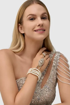 BABEYOND Jewelry|Multi Strand Pearl Bracelet Ring Set