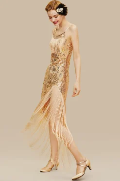 BABEYOND Dresses|One Shoulder Strap Fringe Midi Dress