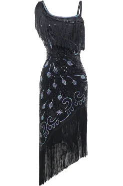 BABEYOND Dresses|One Shoulder Strap Fringe Midi Dress