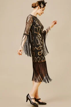 BABEYOND Dresses|Paisley Cut-Out Backless Fringe Dress