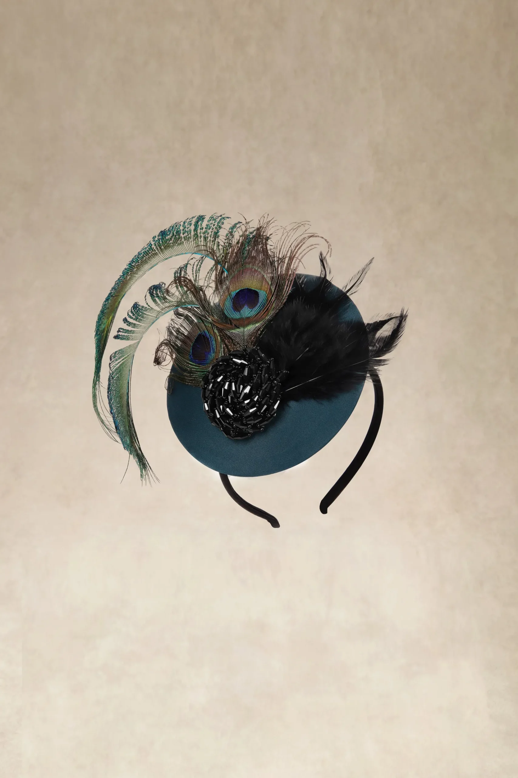 BABEYOND Headpieces & Fascinators|Pillbox Veil Peacock Fascinator Dark Green
