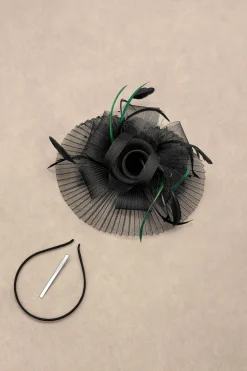 BABEYOND Headpieces & Fascinators|Pleated Mesh Floral Feather Fascinator