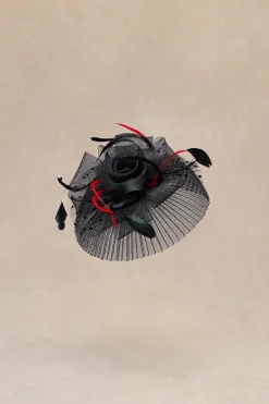 BABEYOND Headpieces & Fascinators|Pleated Mesh Floral Feather Fascinator