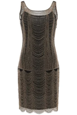 BABEYOND Dresses|Princesse Tam Tam Decadent Draped Flapper Dress Black/Gold