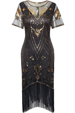 BABEYOND Dresses|Retro Glorious Paisley Fringe Flapper Dress