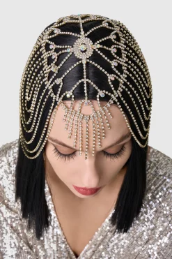 BABEYOND Headpieces & Fascinators|Rhinestone Chain Cage Headpiece