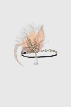 BABEYOND Headpieces & Fascinators|Rhinestone Leaf Feather Headpiece