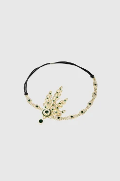 BABEYOND Headpieces & Fascinators|Rhinestone Studded Leaf Hairband