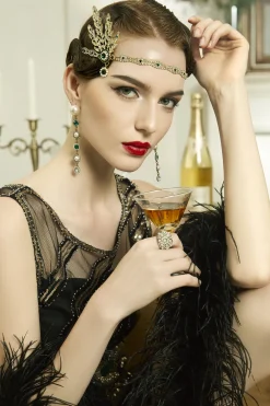 BABEYOND Headpieces & Fascinators|Rhinestone Studded Leaf Hairband