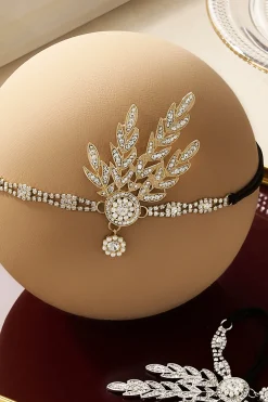 BABEYOND Headpieces & Fascinators|Rhinestone Studded Leaf Hairband