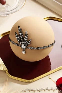 BABEYOND Headpieces & Fascinators|Rhinestone Studded Leaf Hairband