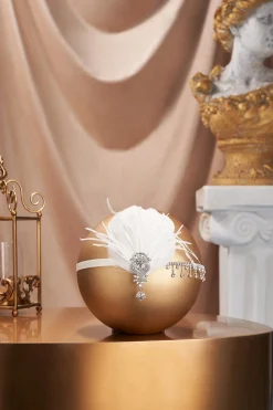 BABEYOND Headpieces & Fascinators|Rhinestone Studded Ostrich Feather Headband