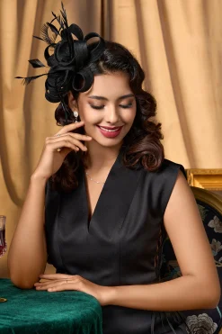 BABEYOND Headpieces & Fascinators|Ribbon Knot Feather Floral Fascinator
