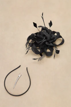 BABEYOND Headpieces & Fascinators|Ribbon Knot Feather Floral Fascinator