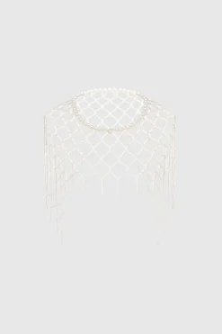 BABEYOND Shawls & Scarves|1920S Beaded Pearl Evening Shawl Cream