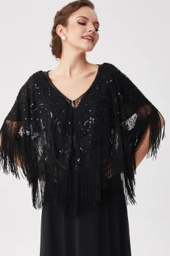 BABEYOND Shawls & Scarves|1920S Beaded Sequin Flapper Shawl