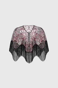 BABEYOND Shawls & Scarves|1920S Beaded Sequin Flapper Shawl