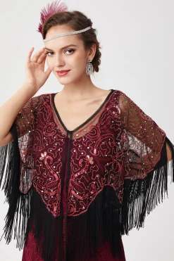 BABEYOND Shawls & Scarves|1920S Beaded Sequin Flapper Shawl