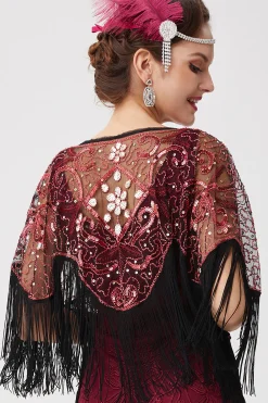 BABEYOND Shawls & Scarves|1920S Beaded Sequin Flapper Shawl