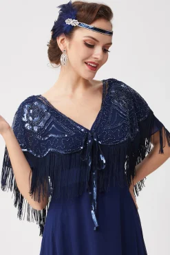 BABEYOND Shawls & Scarves|1920S Beaded Sequin Gatsby Shawl