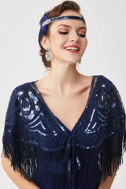 BABEYOND Shawls & Scarves|1920S Beaded Sequin Gatsby Shawl