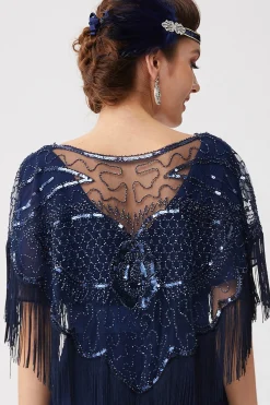 BABEYOND Shawls & Scarves|1920S Beaded Sequin Gatsby Shawl