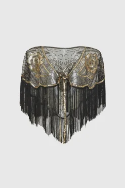 BABEYOND Shawls & Scarves|1920S Beaded Sequin Gatsby Shawl