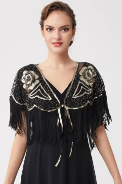 BABEYOND Shawls & Scarves|1920S Beaded Sequin Gatsby Shawl