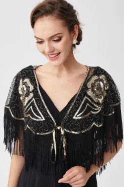 BABEYOND Shawls & Scarves|1920S Beaded Sequin Gatsby Shawl