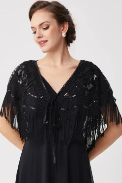 BABEYOND Shawls & Scarves|1920S Beaded Sequin Gatsby Shawl