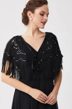 BABEYOND Shawls & Scarves|1920S Beaded Sequin Gatsby Shawl