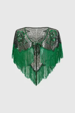 BABEYOND Shawls & Scarves|1920S Beaded Sequin Gatsby Shawl