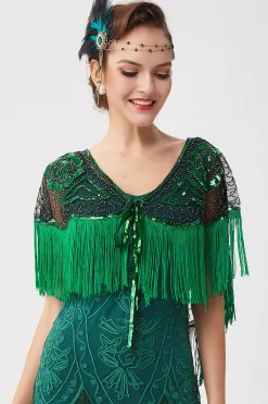 BABEYOND Shawls & Scarves|1920S Beaded Sequin Gatsby Shawl