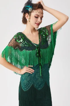 BABEYOND Shawls & Scarves|1920S Beaded Sequin Gatsby Shawl