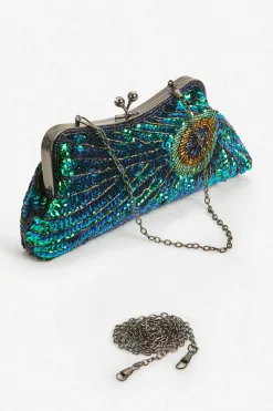 BABEYOND Handbags|1920S Flapper Peacock Sequined Clutch Green